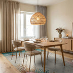 Coastal Beach Seashell Starfish Design Rug - Dining Room View