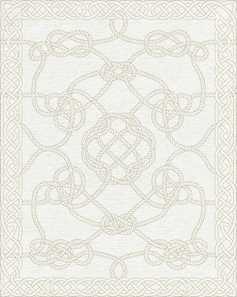 Coastal Beige Knot Border Rug - Cutout View
