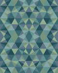 Coastal Blue Geometric Facet Rug - Cutout View