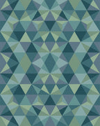 Coastal Blue Geometric Facet Rug - Cutout View