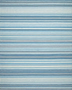 Coastal Blue Stripe Textured Rug - Cutout View