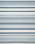 Coastal Blue White Striped Rug - Cutout View