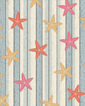 Coastal Starfish Wood Grain Rug - Cutout View