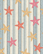 Coastal Starfish Wood Grain Rug - Cutout View