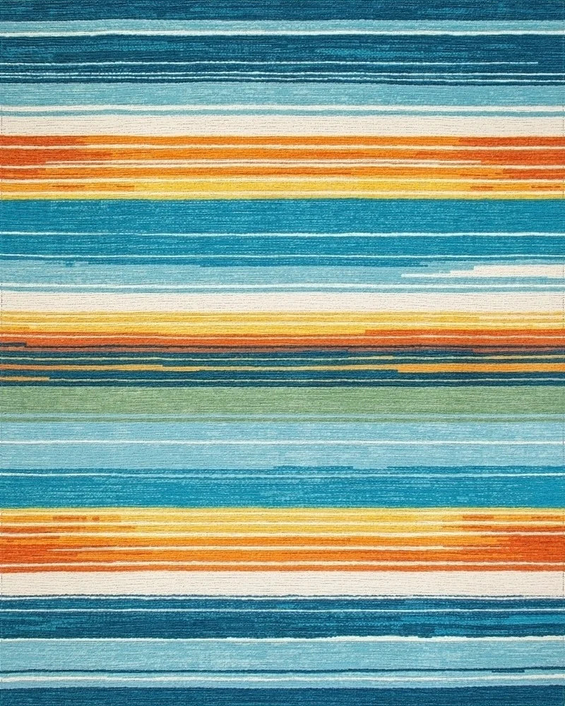 Coastal Stripe Sunset Gradient Rug - Cutout View