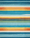 Coastal Stripe Sunset Gradient Rug - Cutout View