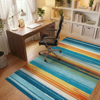 Coastal Stripe Sunset Gradient Rug - Office View