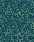 Coastal Teal Branch Coral Rug - Cutout View