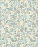 Coastal Terracotta Irregular Stone Collage Rug - Cutout View