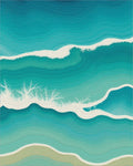 Coastal Wave Abstract Pattern Rug - Cutout View