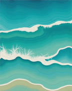 Coastal Wave Abstract Pattern Rug - Cutout View