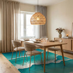 Coastal Wave Abstract Pattern Rug Dining Room View