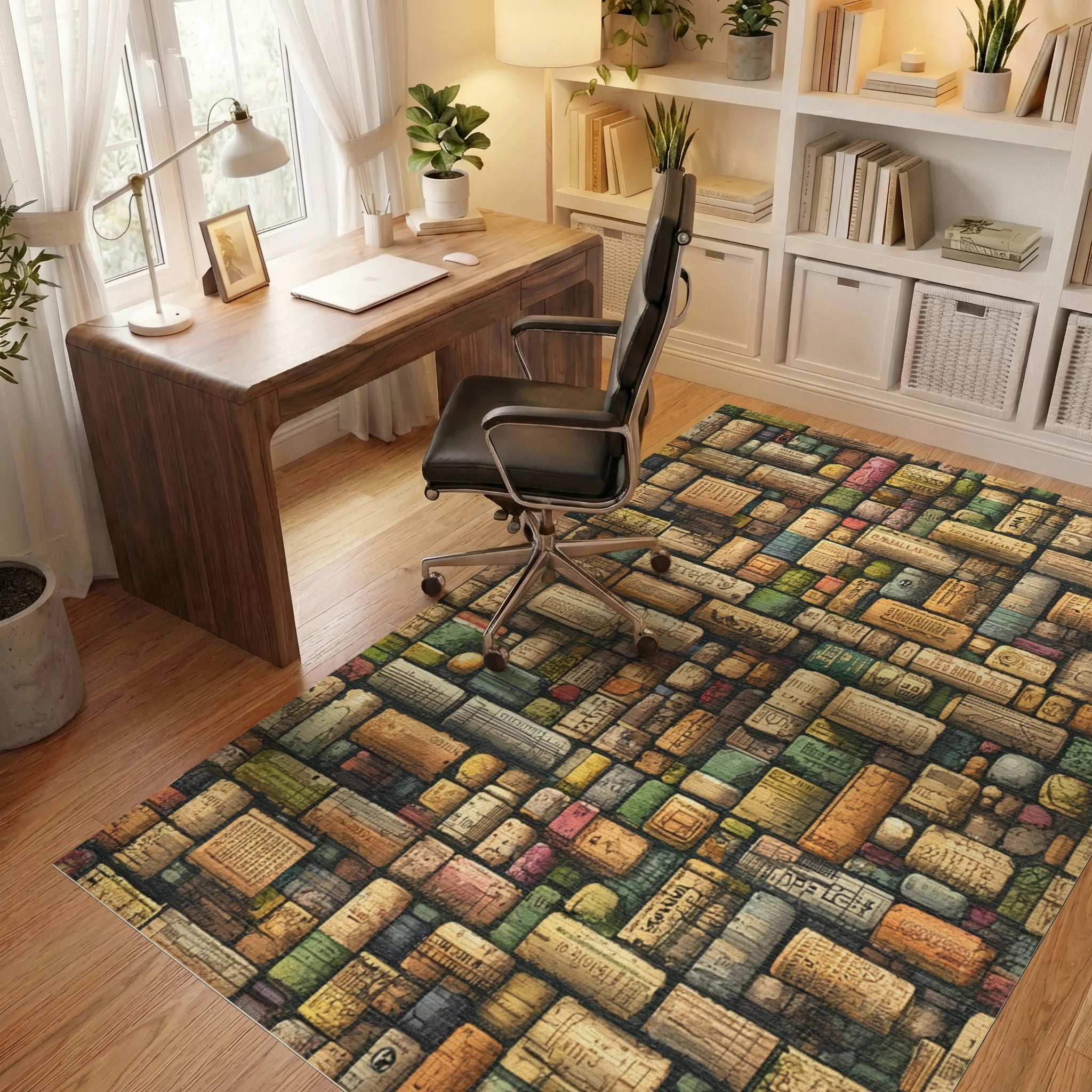 Collage Of Textured Cork Patterns Rug Office View
