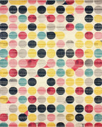 Colorful Dot Collage Abstract Rug - Cutout View