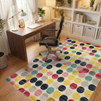 Colorful Dot Collage Abstract Rug - Office View