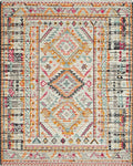 Colorful Geometric Tribal Diamond Medallion Rug - Cutout View
