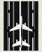 Contrast Plane Runway Graphic Rug - Cutout View