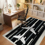 Contrast Plane Runway Graphic Rug - Office View