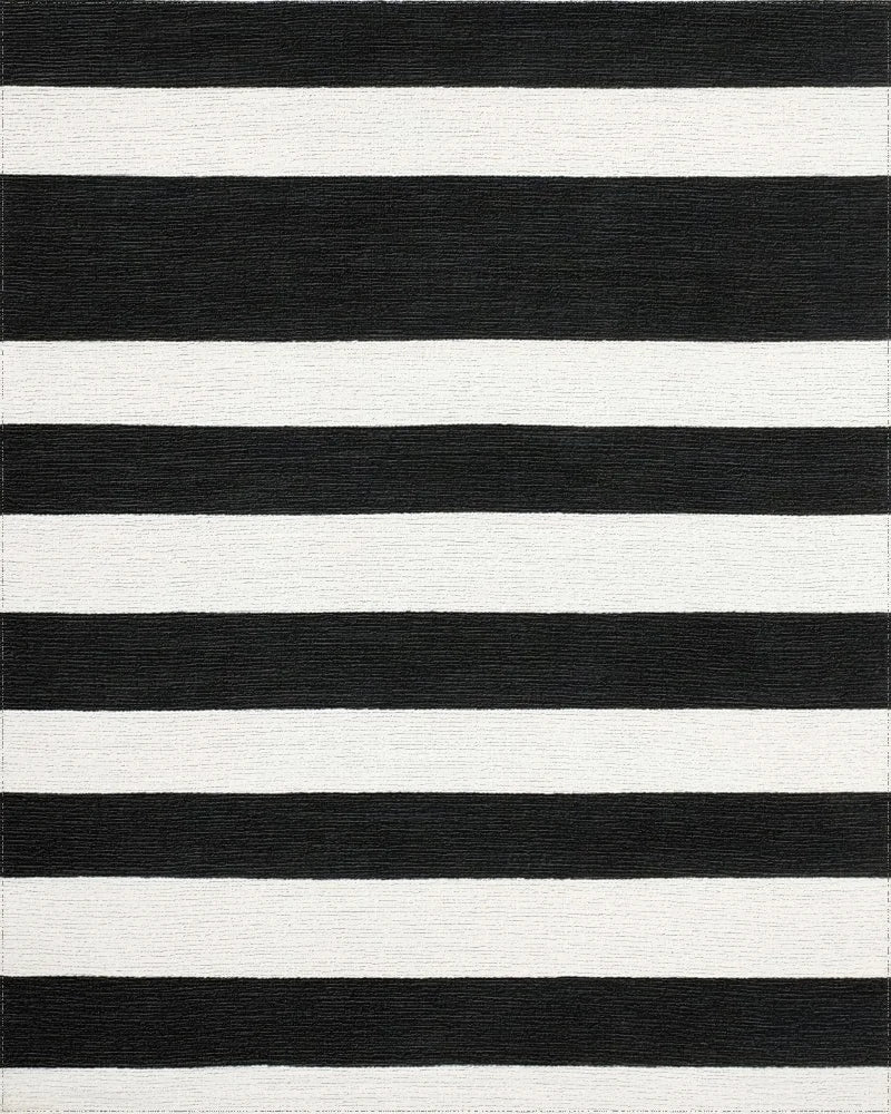 Contrasting Broad Bands Stripe Area Rug - Cutout View