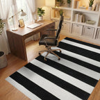 Contrasting Broad Bands Stripe Area Rug - Office View
