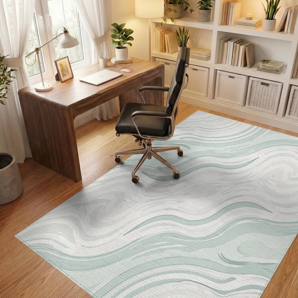 Cool Abstract Swirl Pattern Rug Office View