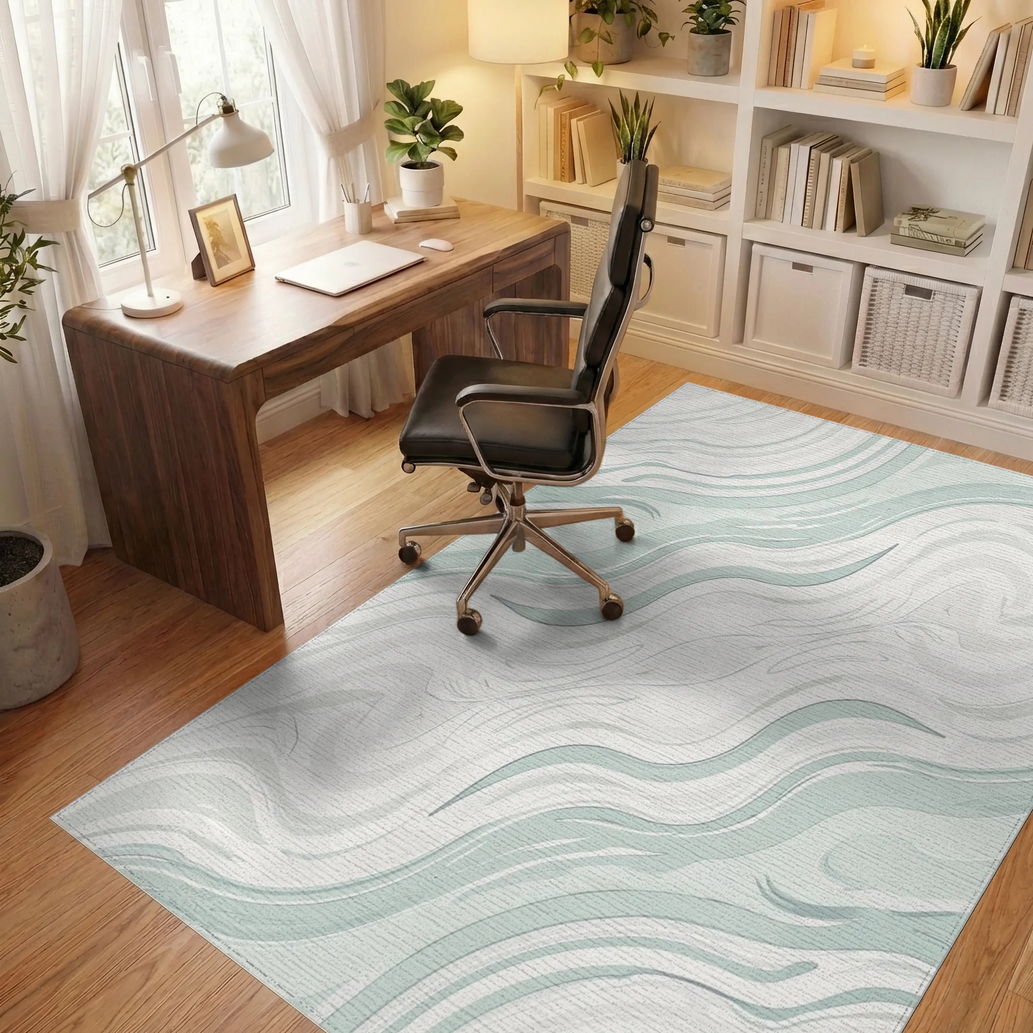 Cool Abstract Swirl Pattern Rug Office View