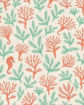 Coral and Seaweed Seascape Marine Theme Rug - Cutout View
