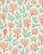 Coral and Seaweed Seascape Marine Theme Rug - Cutout View