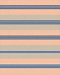 Coral Beige Navy Stripe Rug - Cutout View