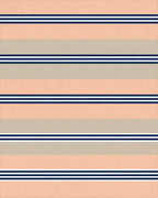 Coral Beige Navy Stripe Rug - Cutout View