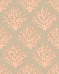 Coral Branch Peach and Tan Rug - Cutout View