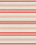 Coral Cream Thin Striped Rug - Cutout View
