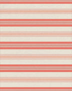 Coral Cream Thin Striped Rug - Cutout View