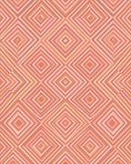 Coral Diamond Geometric Inlay Rug - Cutout View