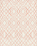 Coral Diamond Lattice Geometric Rug - Cutout View