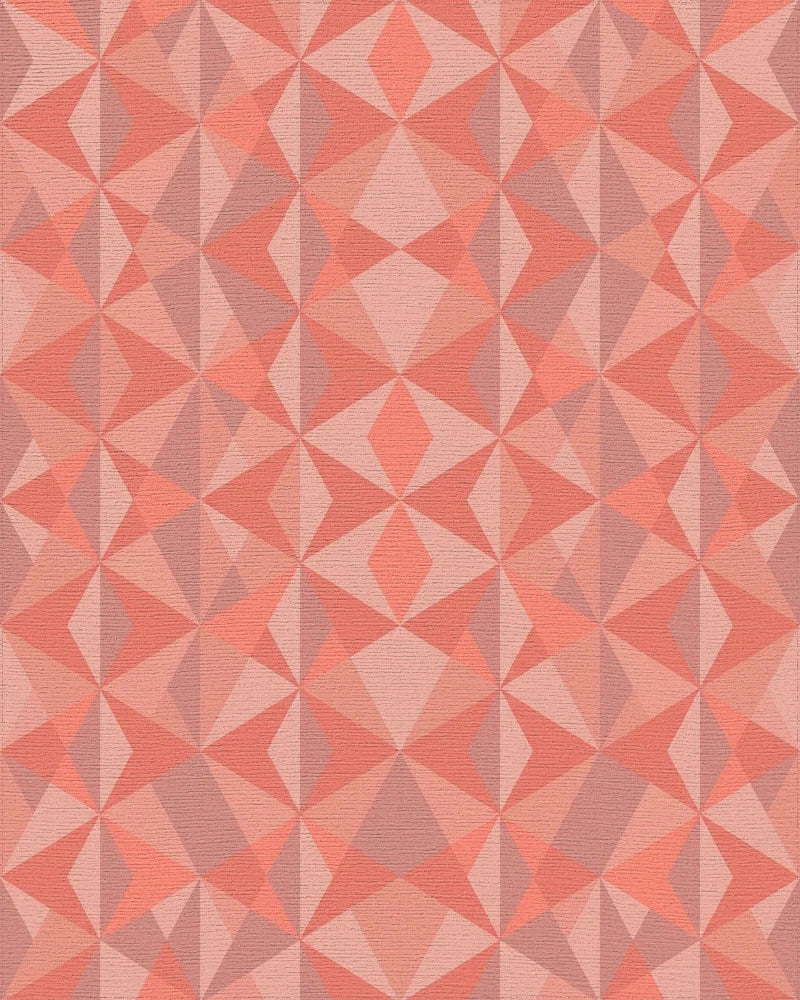 Coral Geometric Starburst Medallion Rug - Cutout View