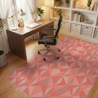 Coral Geometric Starburst Medallion Rug Office View