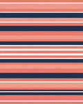 Coral Navy White Horizontal Stripe Rug - Cutout View