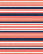 Coral Navy White Horizontal Stripe Rug - Cutout View