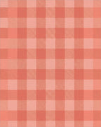 Coral Pink Buffalo Check Square Rug - Cutout View