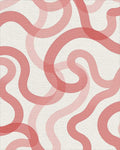Coral Pink Swirl Abstract Pattern Rug - Cutout View