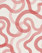 Coral Pink Swirl Abstract Pattern Rug - Cutout View