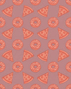Coral Pizza Donut Repeating Pattern Rug - Cutout View
