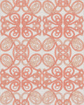 Coral Rope Knot Interlocking Medallion Rug - Cutout View