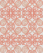Coral Rope Knot Interlocking Medallion Rug - Cutout View
