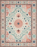 Coral Shell Coastal Medallions Rug - Cutout View