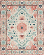 Coral Shell Coastal Medallions Rug - Cutout View