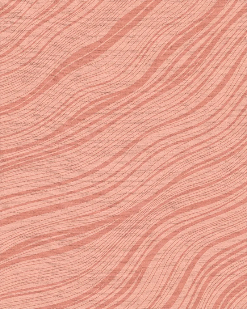 Coral Wave Stripe Rug - Cutout View