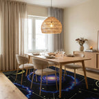 Cosmic Galaxy Swirl Celestial Rug - Dining Room View