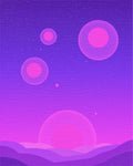 Cosmic Glowing Spheres Pink Purple Sky Rug - Cutout View